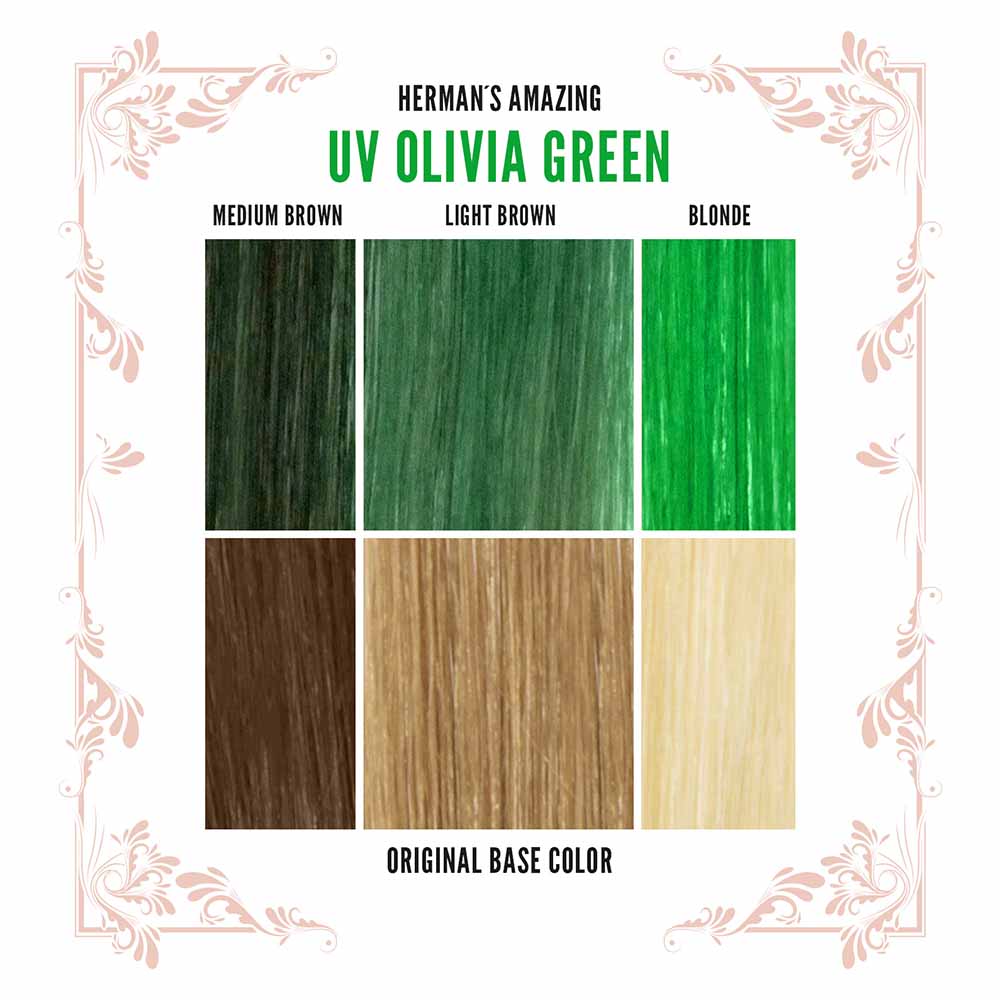 Hermans Amazing Haircolor - Olivia Green UV Coloration semi permanente - Vert